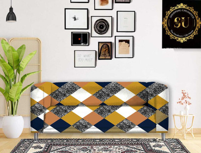 Shri Paras Traders Polyester Geometric 3 Seater Sofa Cover(multi Pack of 1)
