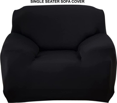 Winkel Polyester 3 Seater Sofa Plain Cover(Pack of 1 Black)