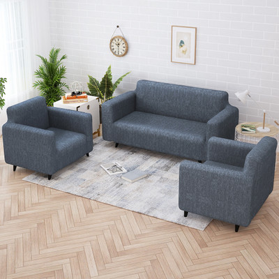 Story@home Polyester Geometric 3+1+1 Seater Sofa Cover(Grey Pack of 3)
