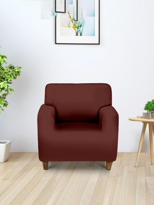 Flipkart SmartBuy Polyester Plain 1 Seater Sofa Cover(Brown Pack of 1)