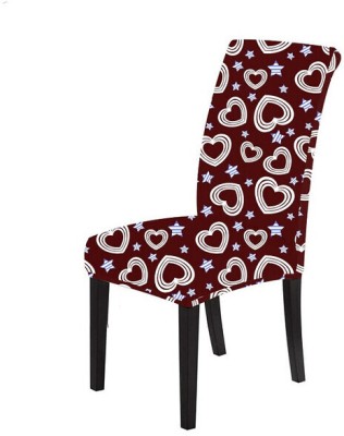 NAYISHI Polycotton Floral Chair Cover(Maroon Pack of 1)