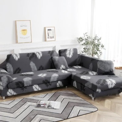 lukzer Polyester Floral Sofa Cover(Grey Pack of 1)