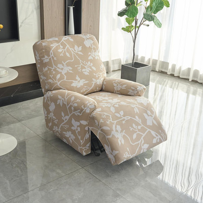 HOKiPO Polyester 1 Seater Sofa Floral Cover(Pack of 1 Beige Abstract Geometry)
