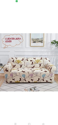 GURU KIRPA TEXTILE Polycotton 3 Seater Sofa Floral Cover(Pack of 1 Cream)