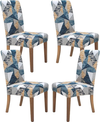 KriShyam Polyester Geometric 1 Seater Chair Cover(Multicolor Pack of 4)