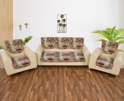 EmmEmm Cotton Floral 3+1+1 Seater Sofa Cover(Mrn Pack of 6)