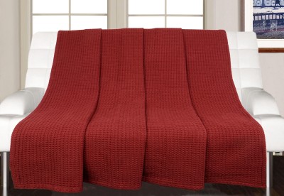 Saral Home Cotton Abstract 2 Seater Sofa Cover(Maroon Pack of 1)