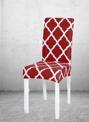 Home Stylish Polyester Floral Chair Cover(Maroon Pack of 1)