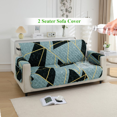 HOKiPO Polyester Abstract 2 Seater Sofa Cover(Multicolor Abstract Geometry Pack of 1)