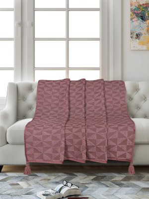 Saral Home Polyester Geometric Sofa Cover(Pink Pack of 1)