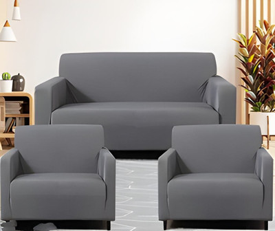 LA MANTTA Polyester Plain 3+1+1 Seater Sofa Cover(0014 Pack of 3)