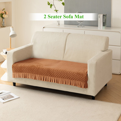 HOKiPO Velvet 2 Seater Sofa Plain Cover(Pack of 1 Copper)