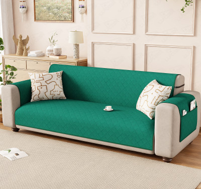 lukzer Polyester 2 Seater Sofa Plain Cover(Pack of 1 Forest Green)