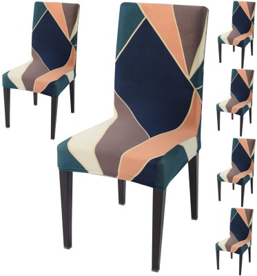 Roodra Creations Polycotton Geometric Chair Cover(Multicolor Pack of 1)