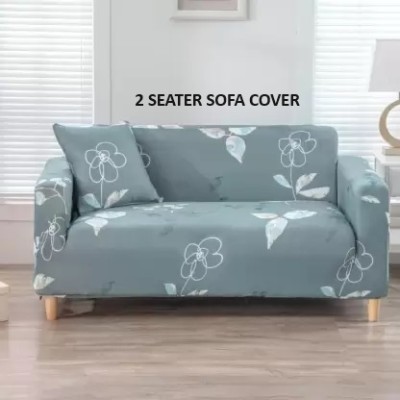 TONY STARK Polycotton Floral Sofa Cover(SMOKEY GREY Pack of 1)