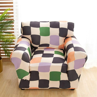 lukzer Polyester Abstract 3 Seater Sofa Cover(Multicolor Pack of 1)