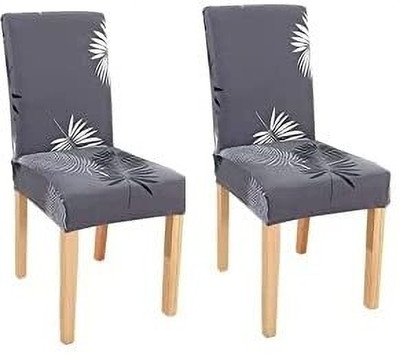 Shiv enterprises Polycotton 1 Seater Chair Geometric Cover(Pack of 2 grey)
