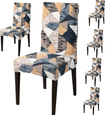 QUIRKYHUB Polycotton Abstract 1 Seater Chair Cover(orange Pack of 6)