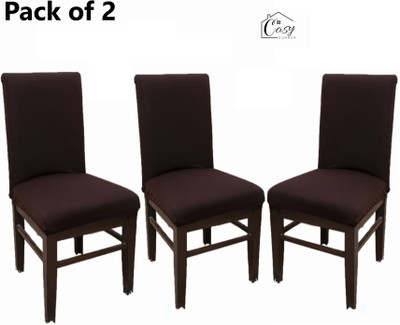 Cosycorner Polyester Plain 1 Seater Chair Cover(Brown Pack of 3)