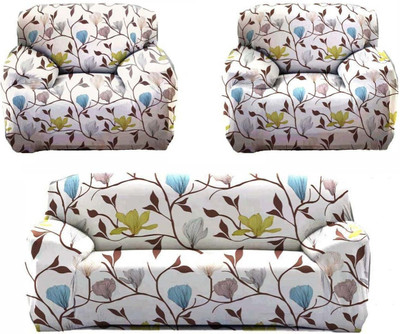 papsun Polyester Floral 3+1+1 Seater Sofa Cover(Multicolor Pack of 1)