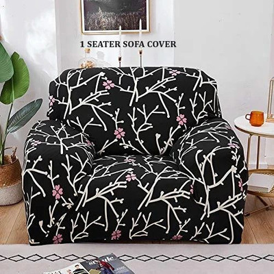 TONY STARK Polycotton 1 Seater Sofa Floral Cover(Pack of 1 Black)
