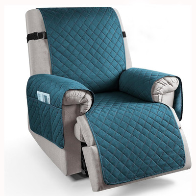 HOKiPO Polyester Plain 1 Seater Sofa Cover(Teal Pack of 1)