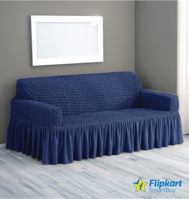 Flipkart SmartBuy Polyester Plain Sofa Cover(Blue Pack of 1)