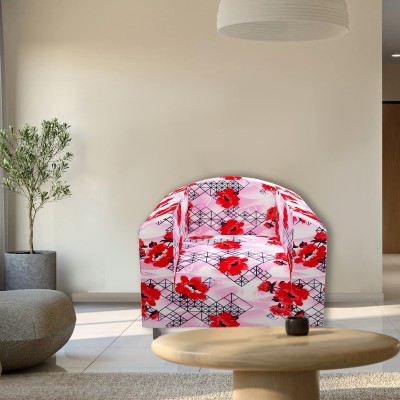 Glassiano Polyester Abstract Sofa Cover(Pink, Red Pack of 1)