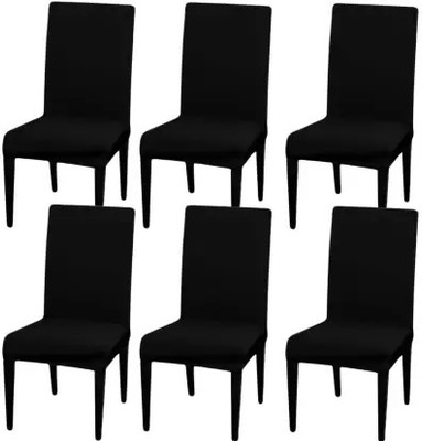 Planet Home Polyester Plain 1 Seater Chair Cover(Black Pack of 6)