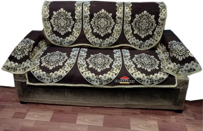 manvicreations Cotton Floral Sofa Cover(3 seater sofa cover with arm Pack of 4)