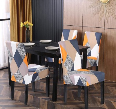 Flipkart SmartBuy Polycotton Geometric 1 Seater Chair Cover(Orange Pack of 4)