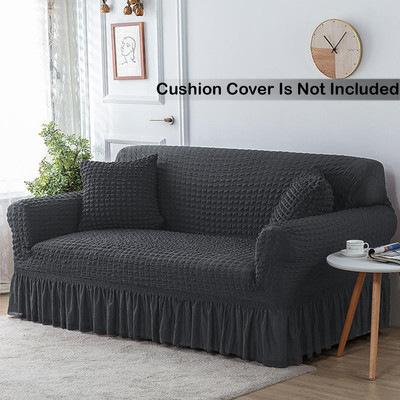 lukzer Polyester Checkered 1 Seater Sofa Cover(Dark Grey Pack of 1)