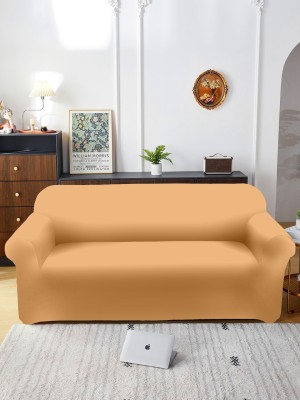 Flipkart SmartBuy Polyester Plain Sofa Cover(Beige Pack of 1)