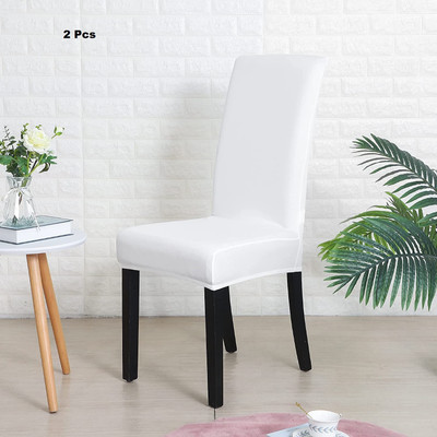 Rhydin Polyester 1 Seater Chair Plain Cover(Pack of 2 White)