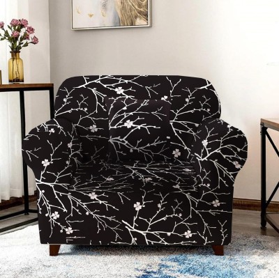 lukzer Polyester Floral Sofa Cover(Black Stem Pack of 1)