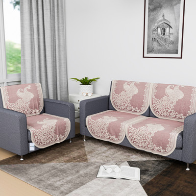 HOMESTIC by Kuber Industries Cotton 3 Seater Sofa Floral Cover(Pack of 6 Maroon)