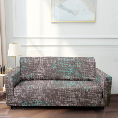 Flipkart SmartBuy Polyester Striped 3+1+1 Seater Sofa Cover(Brown Pack of 1)