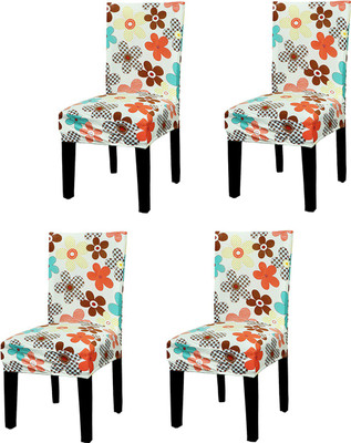 Magic Cover Polyester Abstract 1 Seater Chair Cover(Yellow Pack of 4)