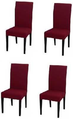 TONY STARK Polycotton Plain 1 Seater Chair Cover(Maroon Pack of 4)