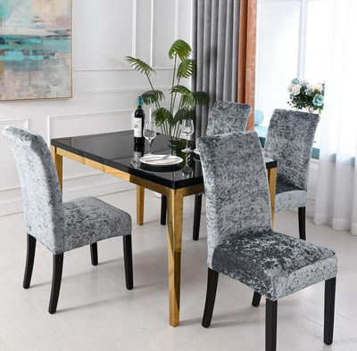 vinsano Polyester 1 Seater Chair Geometric Cover(Pack of 4 grey)