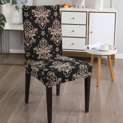 papsun Polyester Damask 1 Seater Chair Cover(Brown Pack of 1)