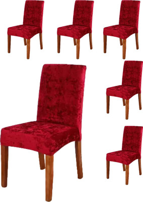 QUIRKYHUB Polycotton Plain 1 Seater Chair Cover(Red Pack of 6)