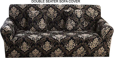 HOUSE OF QUIRK Polyester Checkered 3 Seater Sofa Cover(Black Pack of 1)