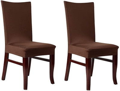 Aibzi Polyester 1 Seater Chair Plain Cover(Pack of 2 Brown)