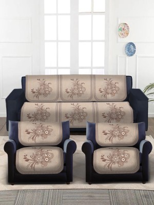 Flipkart SmartBuy Jacquard Floral Sofa Cover(Beige Pack of 6)