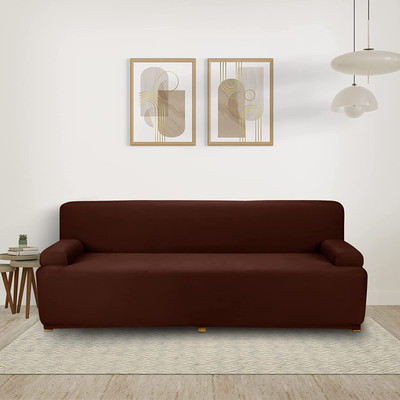 DPA Collection Polycotton Plain 3 Seater Sofa Cover(Brown Pack of 1)