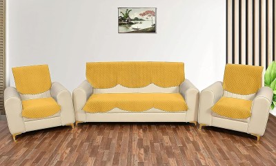 EASTTARDOMM Velvet Geometric Sofa Cover(Yellow Pack of 6)