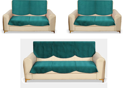 Fashion Throw Velvet 3+2 Seater Sofa Geometric Cover(Pack of 6 Teal)