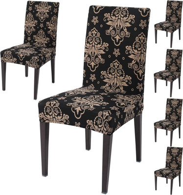 Flipkart SmartBuy Polyester Geometric 1 Seater Chair Cover(Black Damask Pack of 8)