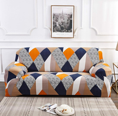 vinsano Polyester 3 Seater Sofa Abstract Cover(Pack of 1 Multicolor)